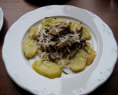 Patatas asadas con setas